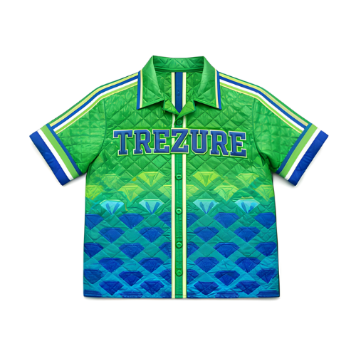 Green/blue Fade Quilted Oasis Short Set