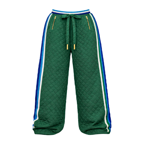 Green Quilted Oasis Joggers